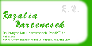 rozalia martencsek business card